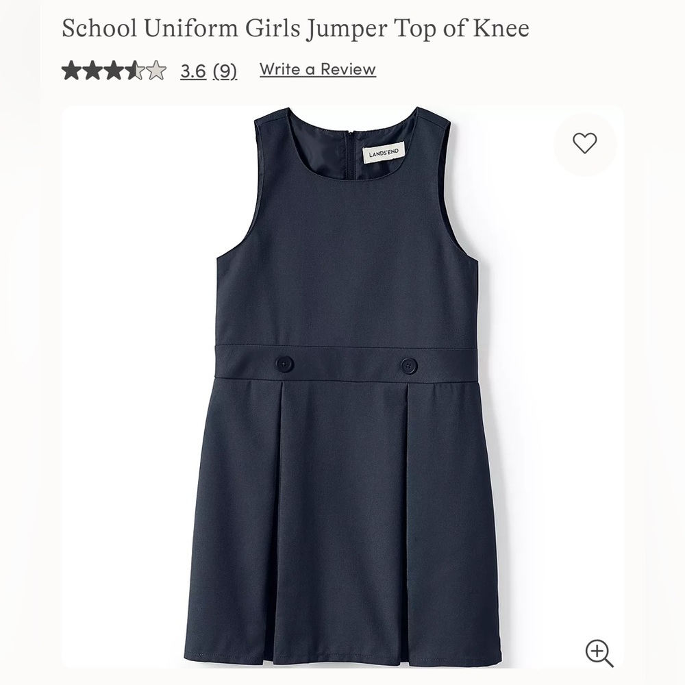 Lands' End Classic Navy Girls’s Uniform Dress